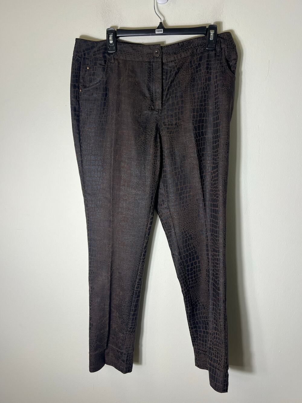 Bamboo Traders Brown Snakeskin Print Jeans Style Pants Sz 14